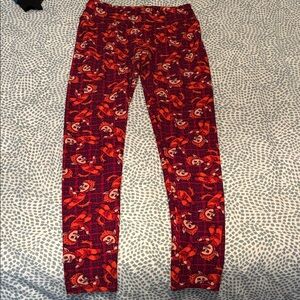 LuLaRoe Red Character Leggings